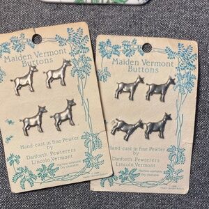 Vintage Maiden Vermont Pewter Goat Buttons / 8